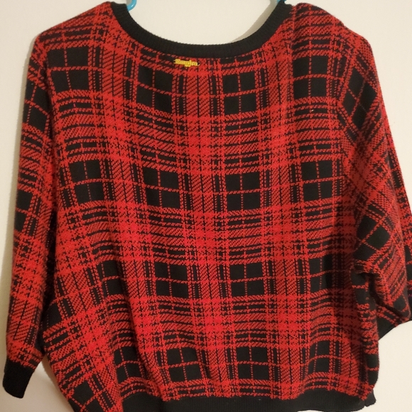 FOX EMPIRE COLLECTION PLAID CROP SWEATER - Picture 3 of 4